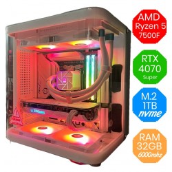 Pc Aquario AMD Ryzen 5 7500F - RTX 4070 SUPER - M.2 1tb - Ram 32GB DDR5