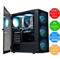 Gaming PC AMD Ryzen 5 4500 RX 6600 RAM 16GB M.2 500gb Win11 RGB