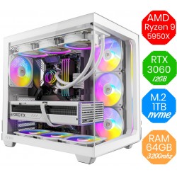 Gaming PC AMD Ryzen 9 5950X - RTX 3060 12GB - RAM 64GB DDR4 3200Mhz - M.2 1TB...