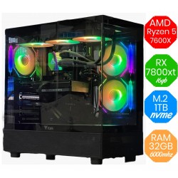 AMD Ryzen 5 7600X - RX 7800XT 16GB - M.2 1tb - Ram 32GB 6000Mhz - Liquido