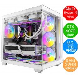 AMD Ryzen 7 7700 - RTX 4070 SUPER - M.2 1tb - Ram 32GB DDR5 - Bianco