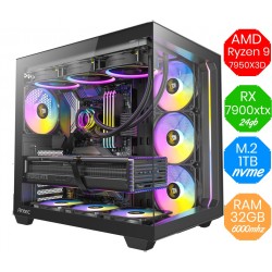 AMD Ryzen 9 7950X3D - RX 7900 XTX 24GB - M.2 1tb - Ram 32GB DDR5 - Liquido