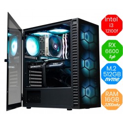 Gaming PC Intel i3 12100f - RX 6600 - RAM 16GB - M.2 512GB - Win11