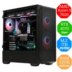 AMD Ryzen 5 7600 - RTX 4070 SUPER - M.2 1tb - Ram 32GB DDR5 - Liquido